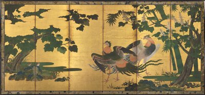 Phoenixes og Paulownia av attributed to Tosa Mitsuyoshi