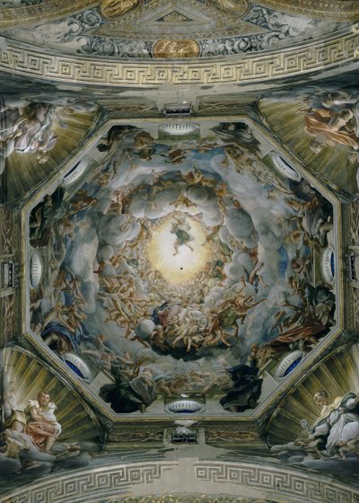 Jomfruens himmelfart, fra taket på kuppelen, 1526-30 av Antonio da Correggio