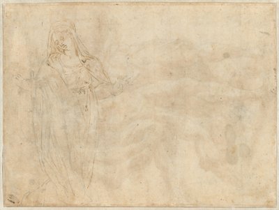 Knelende kvinne [verso] av called Bertoia Jacopo Zanguidi