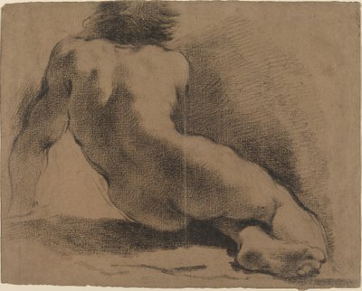 Sittende nakengutt sett fra baksiden av called Guercino Giovanni Francesco Barbieri