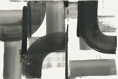 Abstrakt kunst i flytende gråtoner av cartissi