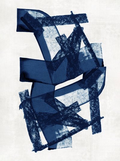 Moderne indigo-penselstrøk av cartissi