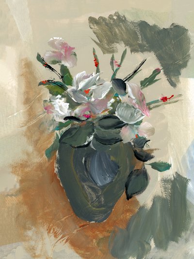 Malerisk blomsterstilleben av cartissi