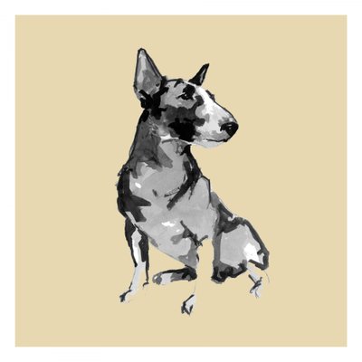 Sittende bullterrier av cartissi