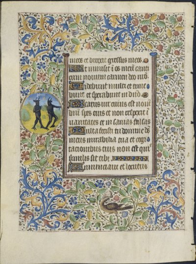Blad fra en timebok: To djevler (verso) av circle of Coëtivy Master