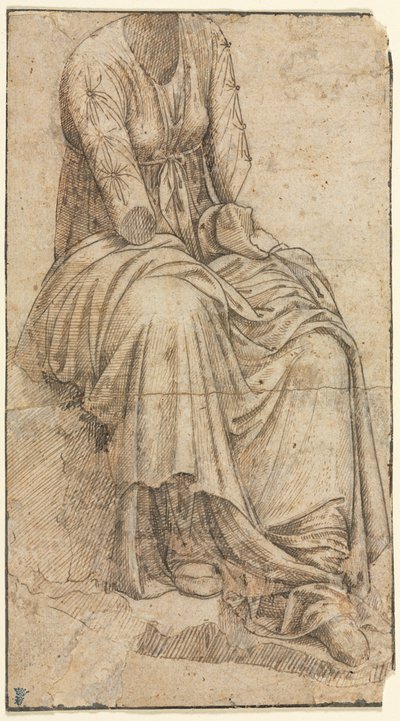 Kopi av en romersk statue av en sittende kvinne av circle of Domenico Ghirlandaio