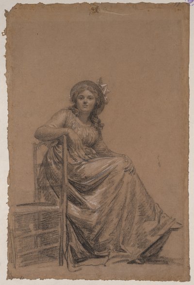 Portrett av en sittende kvinne av circle of François André Vincent