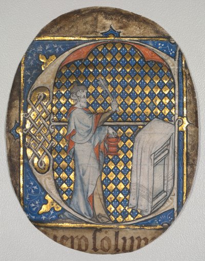 Fragment fra en talerstolbibel: Innledende E[t fecit Josias] med Josiah Aspersing the Alter av circle of Master Honoré