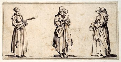 Tre figurer (penn og brunt blekk på papir) av Kosma Sergejewitsch Petrow Wodkin