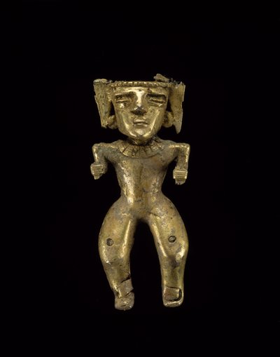 Stående figur, 200-1600 e.Kr. (gull) av civilization Quimbaya