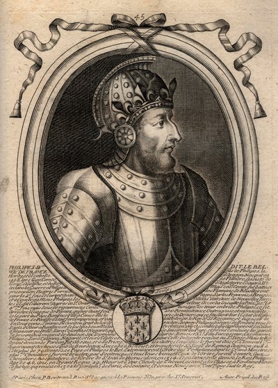 Portrett av Philip IV the Bel (1268 - 1314), konge av Frankrike - Philip IV the Fair (1268-1314) Konge av Frankrike - gravering fra 