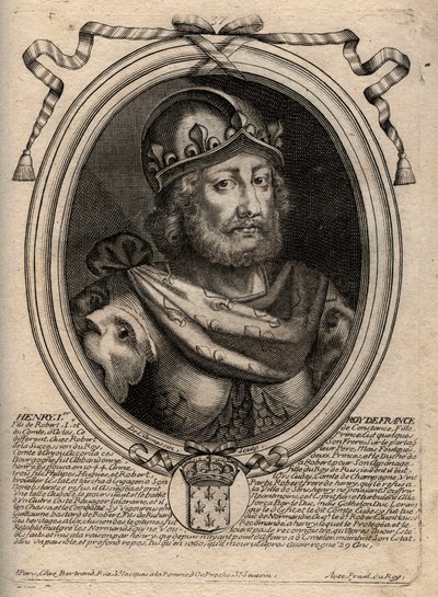Capetians dynasti: Portrett av Henrik I (1009-1060), kongen av francene fra 1031 til 1060 - Henrik I (1009-1060) konge av Frankrike - gravering fra 
