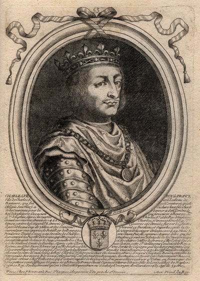 Portrett av Charles VII (1403-1461) Konge av Frankrike - CHARLES VII (1403-1461) Konge av Frankrike av de Larmessin