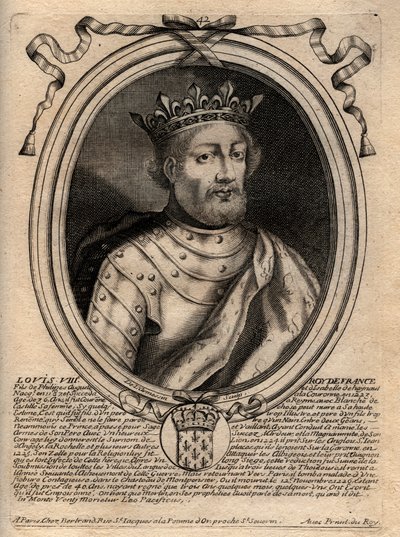 Portrait of Louis VIII (1187 - 1226), King of France - Louis VIII (1187-1226) King of France - engraving from 