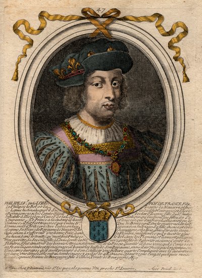 Portrett av Filip V den lange (1294-1322), konge av Frankrike - Filip V (1294-1322) 
