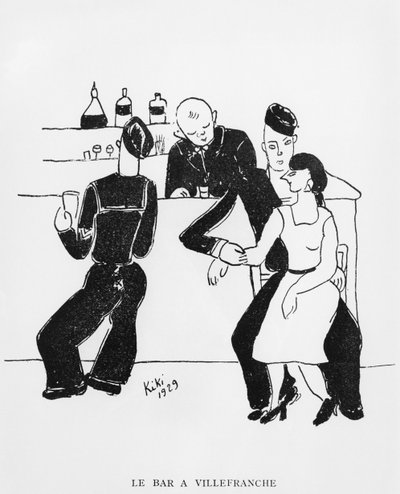 Bar på Villefranche, illustrasjon fra «Kikis minner», utgitt av Henri Broca, Paris av de Montparnasse (1901-53) Kiki