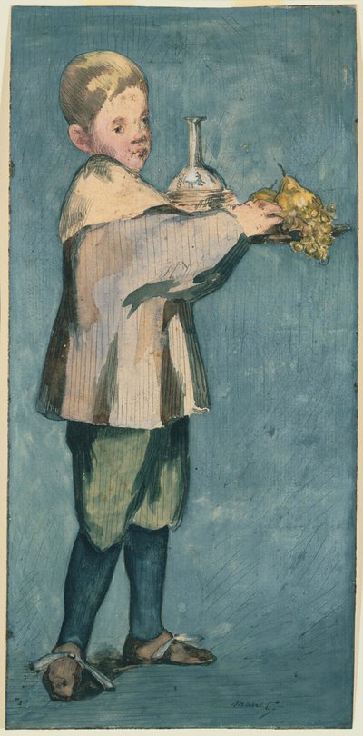 Gutt som bærer et brett av Édouard Manet