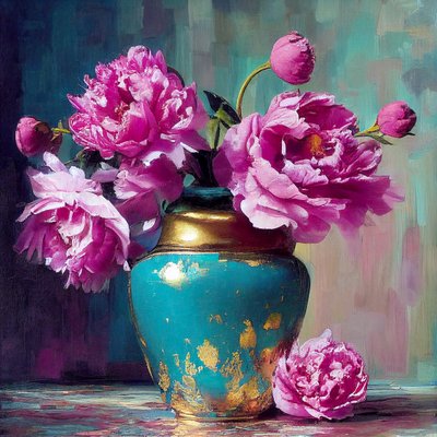 Rosa blomstermaleri, abstrakt botanisk kunst, veggkunsttrykk på forespørsel av F. Abderrahim