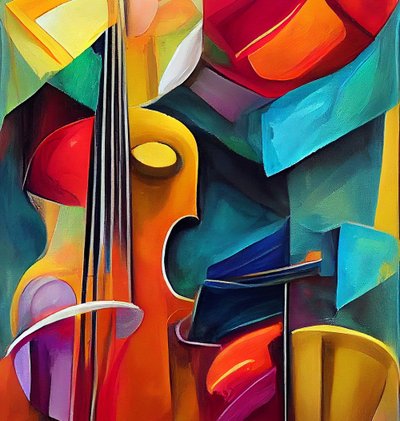 Symfonimaleri av fiolin, utskrivbar digital kunst av F. Abderrahim