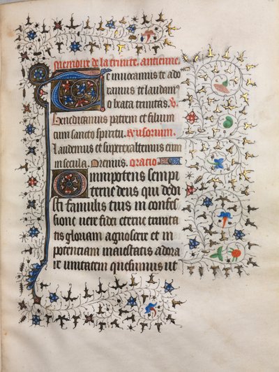 Timebok (bruk av Paris): Dekorert initial av follower of Boucicaut Master