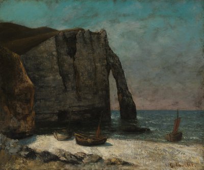 Klippen ved Étretat av imitator of Gustave Courbet
