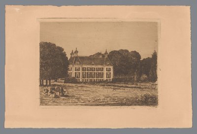 Utsikt fra en eng ved Waterland Estate av jonkheer Barthold Willem Floris van Riemsdijk