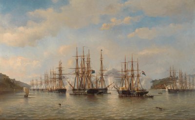 Nederlandske, engelske, franske og amerikanske skvadroner i japanske farvann under ekspedisjonen ledet av den franske sjefen Constant Jaurès, september 1864 av jonkheer Jacob Eduard van Heemskerck