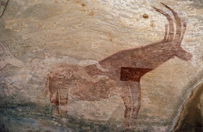 Klovdyr, hulemaleri, Sephar, Tassili n'Ajjer (Unescos verdensarvliste av Theodore Charles Ange Coquelin