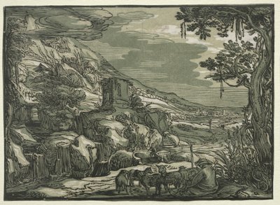 Arkadisk landskap av possibly after Esaias van de Velde