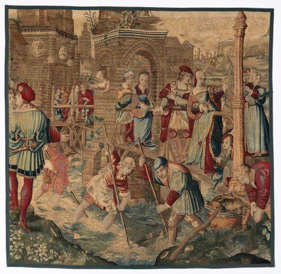 Vår: Fiskescene av possibly by Gobelins Manufactory