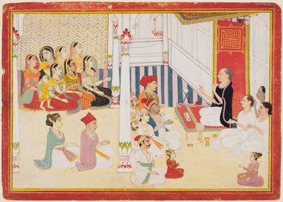Svetambara Jain lærer gir instruksjon av possibly by Sahib Ram