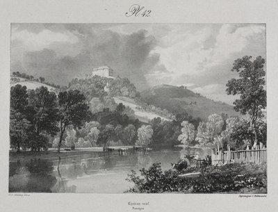 Pittoreske og romantiske reiser i det gamle Frankrike. Auvergne: New Castle av probably by Antoine Louis Barye