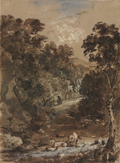 Landskap med husdyr av probably by the so called Premier Engraver