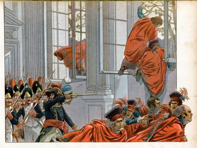 Konsulat: Joachim Murat (1767-1815) går inn i Chamber of the Council of Five Cents (Five Cents) (Room of the 500) med 50 menn for å drive ut senatorene under statskuppet av 18-tåken (9/11) /1799) som avsluttet hovedstyret og fødte av pseudonym for Onfray de Breville Jacques Job