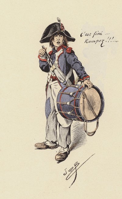 Trommeslagergutt (farge litho) av pseudonym for Onfray de Breville Jacques Job