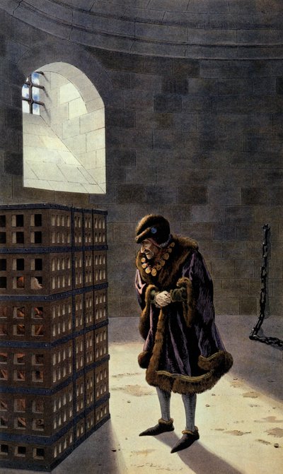 Den franske kongen Louis XI besøker kardinal Jean de la Balue i fengselet av pseudonym for Onfray de Breville Jacques Job