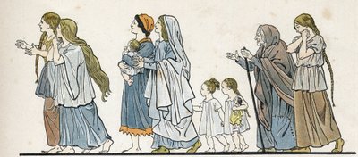 Galliske bondekvinner med barna sine. i "" Frankrike, hennes historie fortalt av G. Montorgueil, bilde av Job""" 1896. Privat samling. av pseudonym for Onfray de Breville Jacques Job