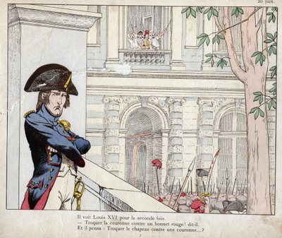 Han så Louis XVI for andre gang (Invasion of the Tuileries, 20. juni av pseudonym for Onfray de Breville Jacques Job