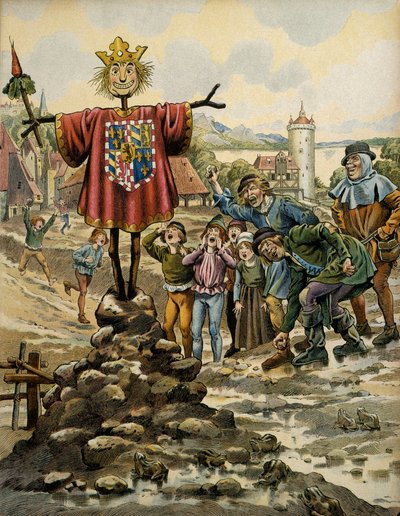 Frankrikes historie i middelalderen (middelalderen): innbyggerne i Dinant laget et fugleskremsel med armene til greven av Charolais (den gang Charles Le Temeraire) som stormet byen 25. august 1466. Illustrasjon av Jacques Marie Gaston Onfray de Brevil av pseudonym for Onfray de Breville Jacques Job