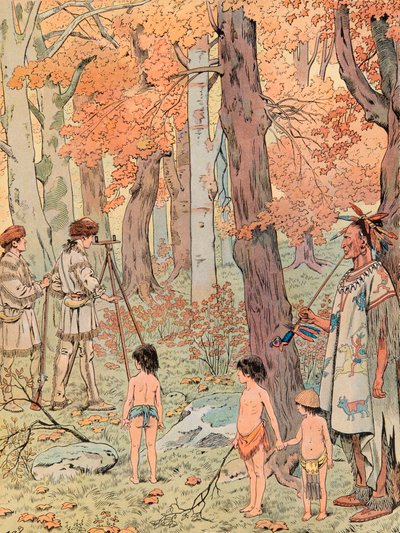 Jacques Marie Gaston Onfroy de Breville dit JOB (1858-1931) - I en alder av seksten år ble George Washington landmåler og kartla landene vest for Blue Ridge Mountains, Private Collection av pseudonym for Onfray de Breville Jacques Job