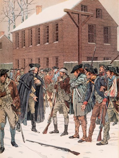 Jacques Marie Gaston Onfroy de Breville dit JOB (1858-1931) - Georges Washington prøver å resonnere noen av mytteristene til hæren under uavhengighetskrigen, privat samling av pseudonym for Onfray de Breville Jacques Job