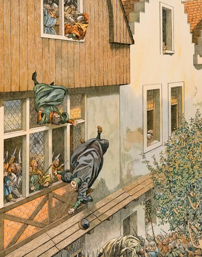 Jacques Marie Gaston Onfroy de Breville dit JOB (1858-1931) - Belgias historie: Forsvaret av Patrician Echevins av Leuven i 1419, privat samling av pseudonym for Onfray de Breville Jacques Job