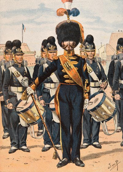 Jacques Marie Gaston Onfroy de Breville dit JOB (1858-1931) - Antrekk av franske tropper til enhver tid: Drum Major of Fleet Crews (1837), Privat samling av pseudonym for Onfray de Breville Jacques Job