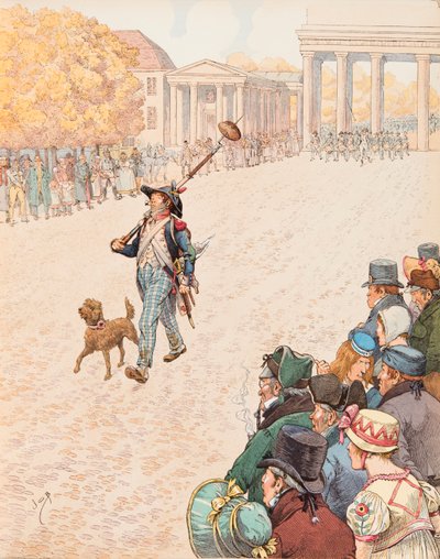 Jacques Marie Gaston Onfroy de Breville dit JOB (1858-1931) - Inngangen til Berlin (troppene til Napoleon 1. gikk seirende inn i Berlin i 1806), privat samling av pseudonym for Onfray de Breville Jacques Job