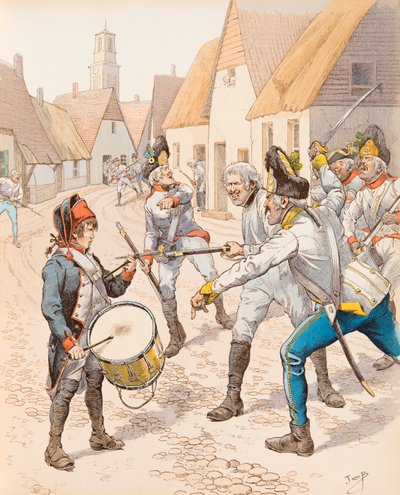 Jacques Marie Gaston Onfroy de Breville dit JOB (1858-1931) - Den lille trommelen til Wattignies i 1793 (Trommen Stroh (Strauh) falt under østerrikernes slag under slaget), Privat samling av pseudonym for Onfray de Breville Jacques Job
