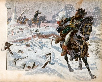 Joachim Murat (1767-1815) i slaget ved Eylau 8. februar av pseudonym for Onfray de Breville Jacques Job