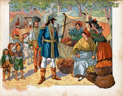 Joachim Murat (1767-1815) på trappene i Spania. Gravering av Jacques Marie Gaston Onfray de Breville dit Job (1858-1931) av pseudonym for Onfray de Breville Jacques Job