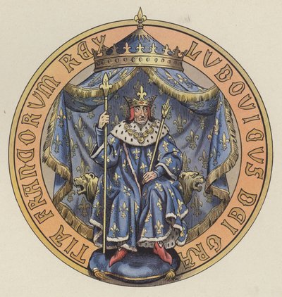 Louis XI, konge av Frankrike (farge litho) av pseudonym for Onfray de Breville Jacques Job