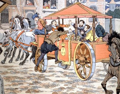 Mordet på Henrik IV, ca. 1900 (illustrasjon) av pseudonym for Onfray de Breville Jacques Job
