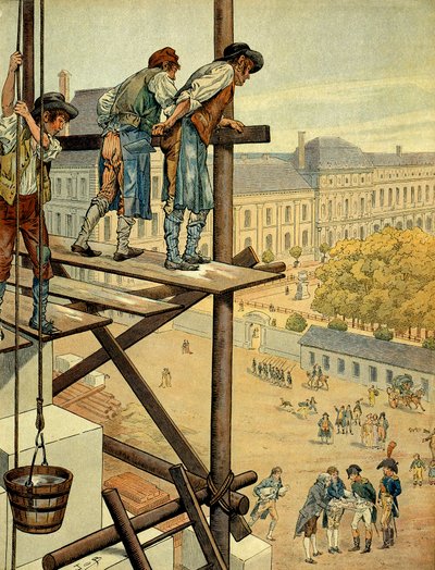 Napoleon I Bonaparte (1769-1821) oppmerksom på de arkitektoniske og urbane verkene til forbindelsen mellom Louvre og Palais des Tuileries i Paris med Place og Rue de Rivoli som begynte i 1802 og gjenga navnet på slaget som fant sted av pseudonym for Onfray de Breville Jacques Job